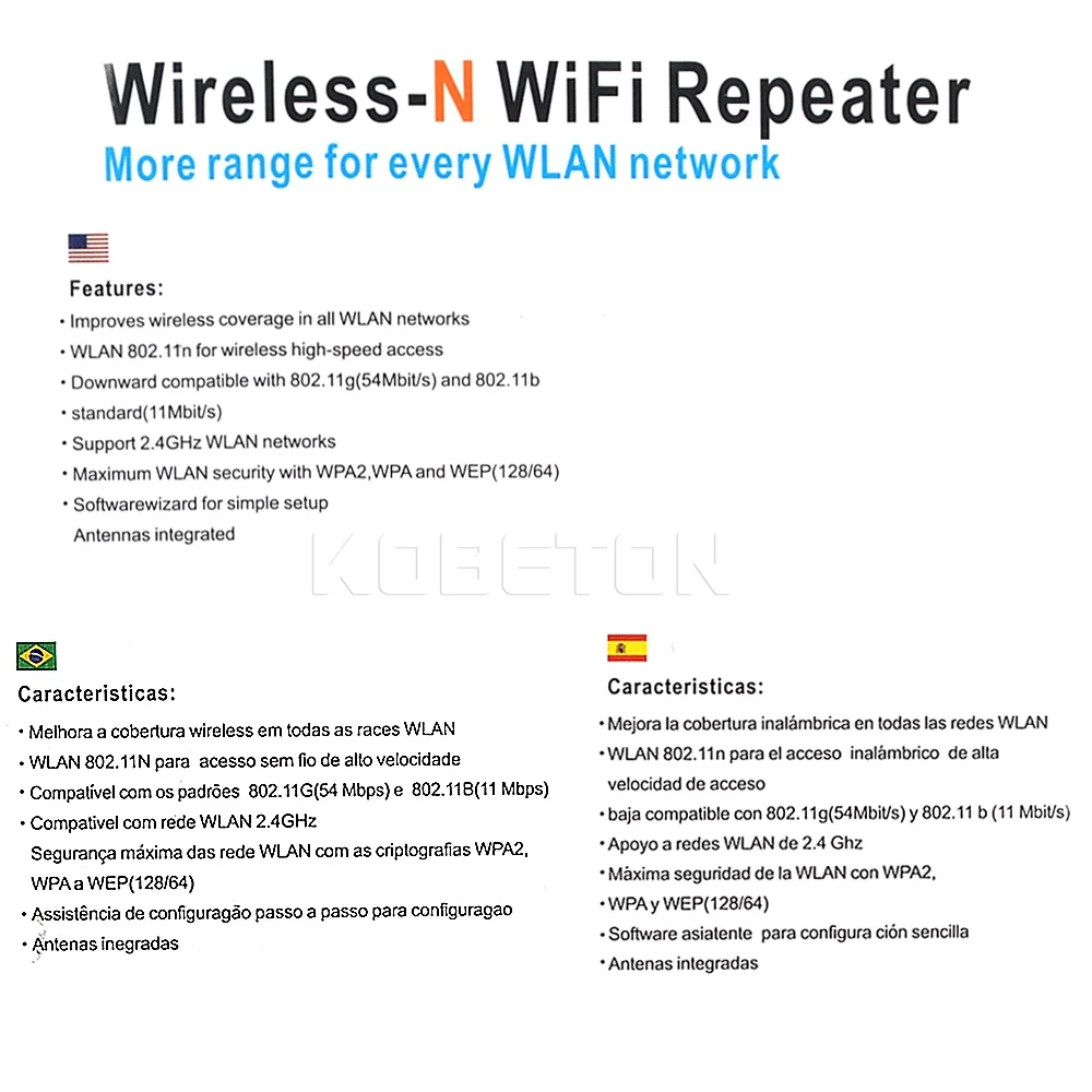 Беспроводной ретранслятор Kebidu Wi Fi роутер 300 Мбит/с 802.11N/B/G усилитель сигнала