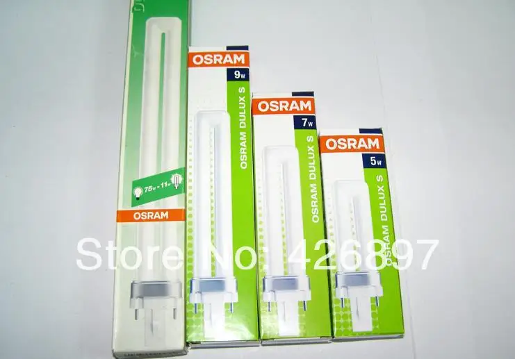 OSRAM DULUX S 7W FSL компактная люминесцентная лампа трубка, LUMILUX 2 контакта, D/S 7 W/840 FSL Нейтральная белая лампа