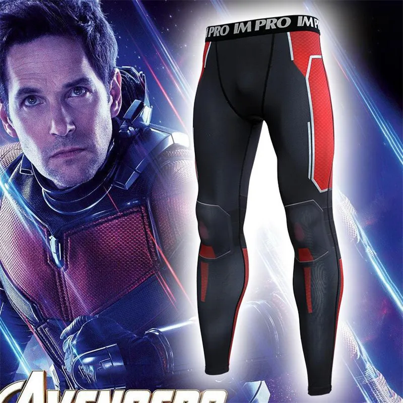 Фильм Мстители 4 Ant Man Armor Косплей костюмы быстросохнущие лосины футболка с длинными рукавами модные мужские штаны