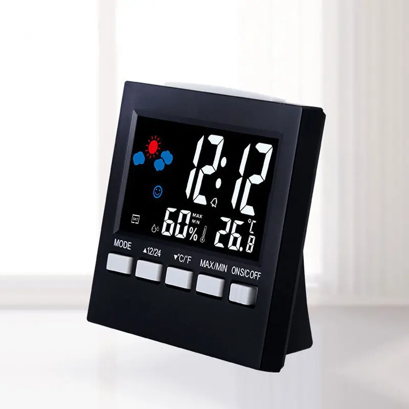 

Multifunction LED Alarm Clock Kids Desktop Mini Backlight Temperature And Humidity Color Weather Perpetual Calendar Clock Alarm