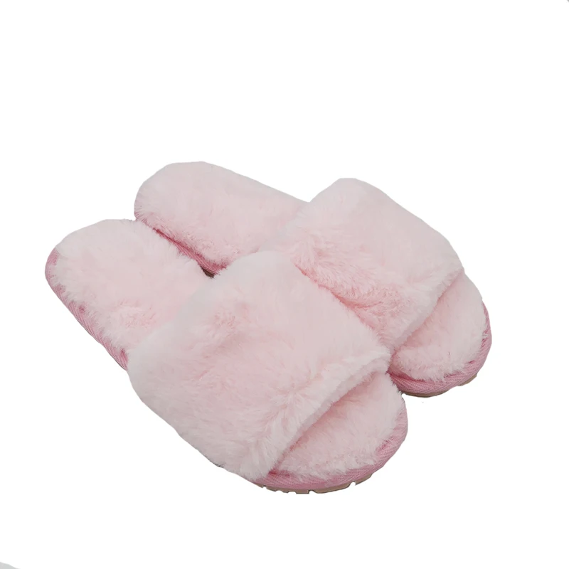 

Millffy classic lolita comfortable fancy slippers faux wool rabbit fur plush slippers open toe fluffy slipper shoes
