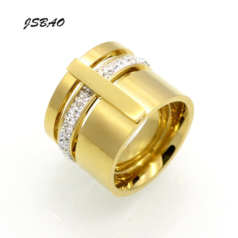 jsbao three layers beauty anillos female stainless steel crystal rings for women men wedding jewelry - Beautiful Wedding Ring jsbao three layers beauty anillos female stainless steel crystal rings for women men wedding jewelry - Beautiful Wedding Ring