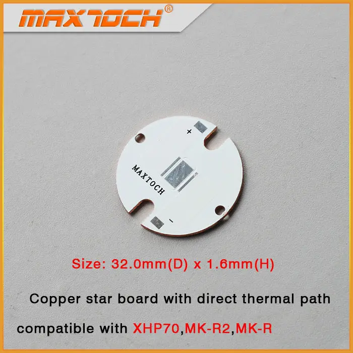 MAXTOCH медь MCPCB Cree XHP70 MK-R2 MKR 32 мм x 1,6 мм прямой тепловой путь Медная доска