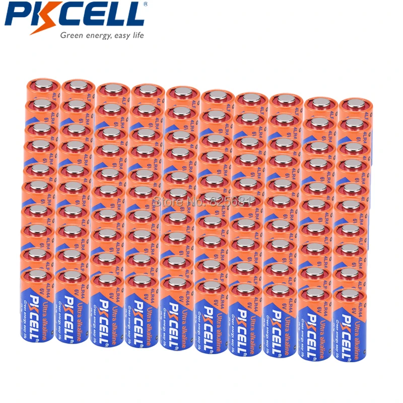 

120Pcs PKCELL 4LR44 6V battery 4A76 L1325 A544 Alkaline primary Batteries For Dog-Collars Beauty pen Car remote control