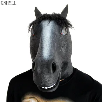

GNHYLL New Years Horse Head Mask Animal Costume Toys Party Halloween 2019 New Year Decoration