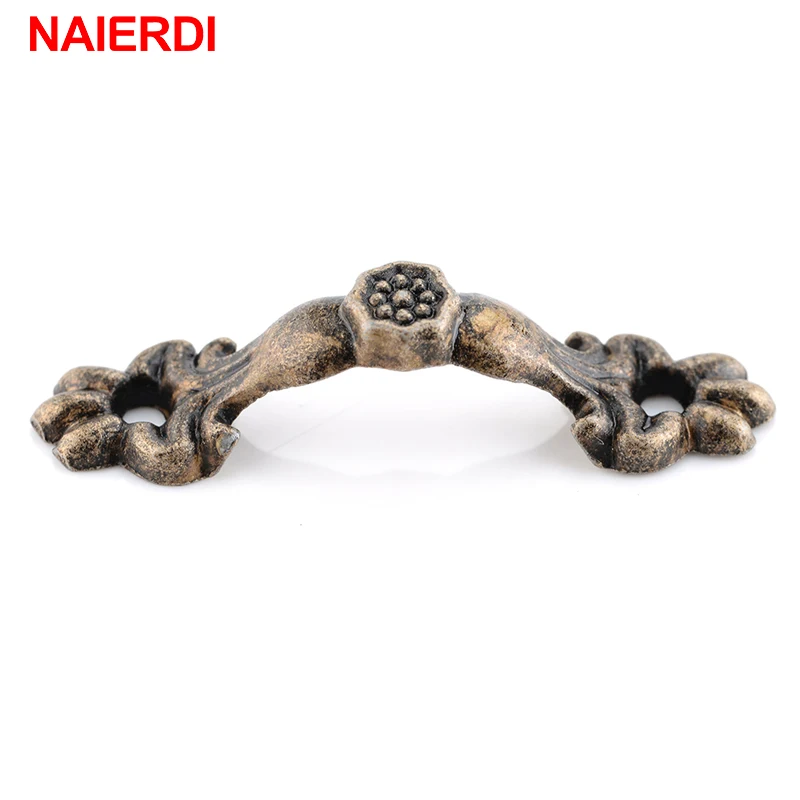 NAIERDI 10pcs Box Knobs Zinc Alloy Handle Arch Tracery Bronze Tone For Drawer Wooden Jewelry Box Mini Handles For Hardware