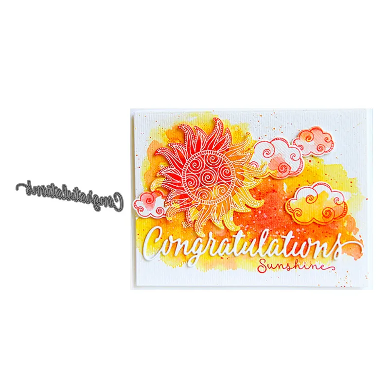 

JC Metal Cutting Dies for Scrapbooking Congratulations Craft Stencil Cut Dies Album Embossing Folder Paper Card Maker Template