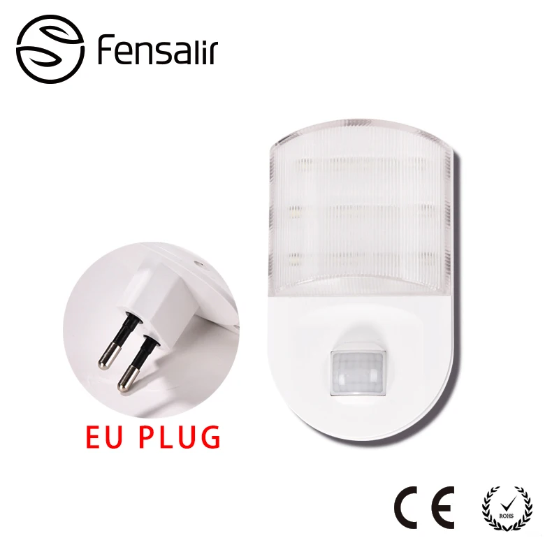 Fensalir 0,6 Вт AC220V ЕС Plug светодио дный ночник движения Сенсор лампа с ПИР свет книжный шкаф витрина Беспроводной стены AA Батарея SNL03