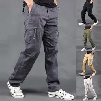 

Men's Summer Outdoor Overalls Straight Sports Pants With Multi-Pocket Plus Size pantalones hombre streetwear joggers sweatpants