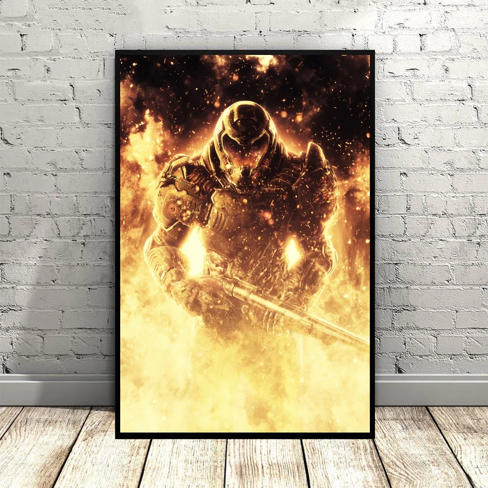 

DOOM One Art Canvas Poster Game poster Wall Pictures for Living Room No Frame