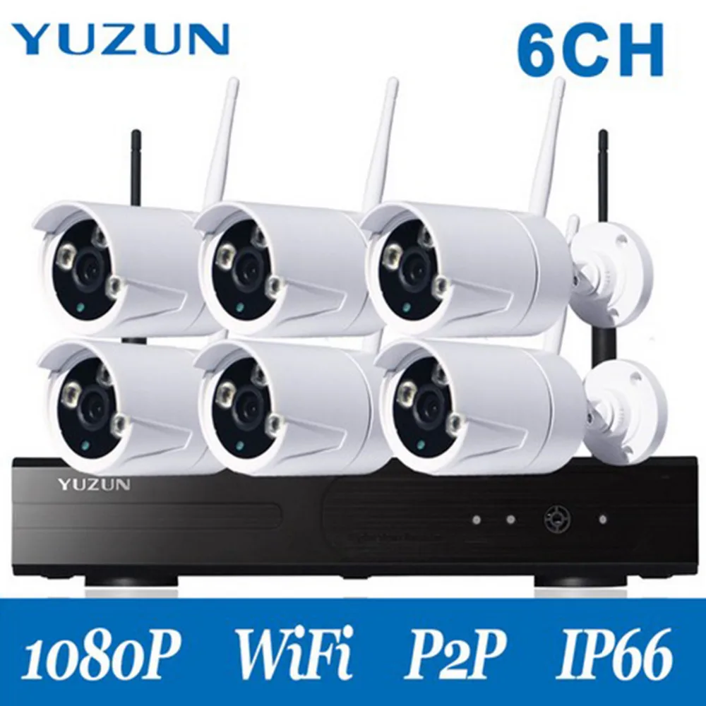 

Wireless CCTV System 1080P NVR Kit 6CH 2.0MP IP Camera Wifi Waterproof Outdoor P2P Home Video Security System Surveillance Kits