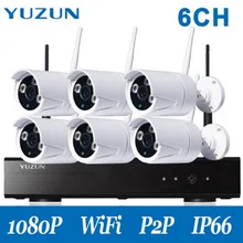 Wireless CCTV System 1080P NVR Kit 6CH 2.0MP IP Camera Wifi Waterproof Outdoor P2P Home Video Security System Surveillance Kits