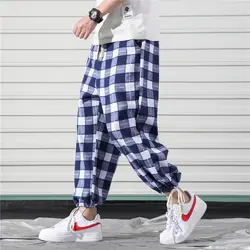 2019 мужские платья брюки клетчатые уличные повседневные облегающие брюки полной длины Pantalon Homme классические винтажные клетчатые брюки LBZ119
