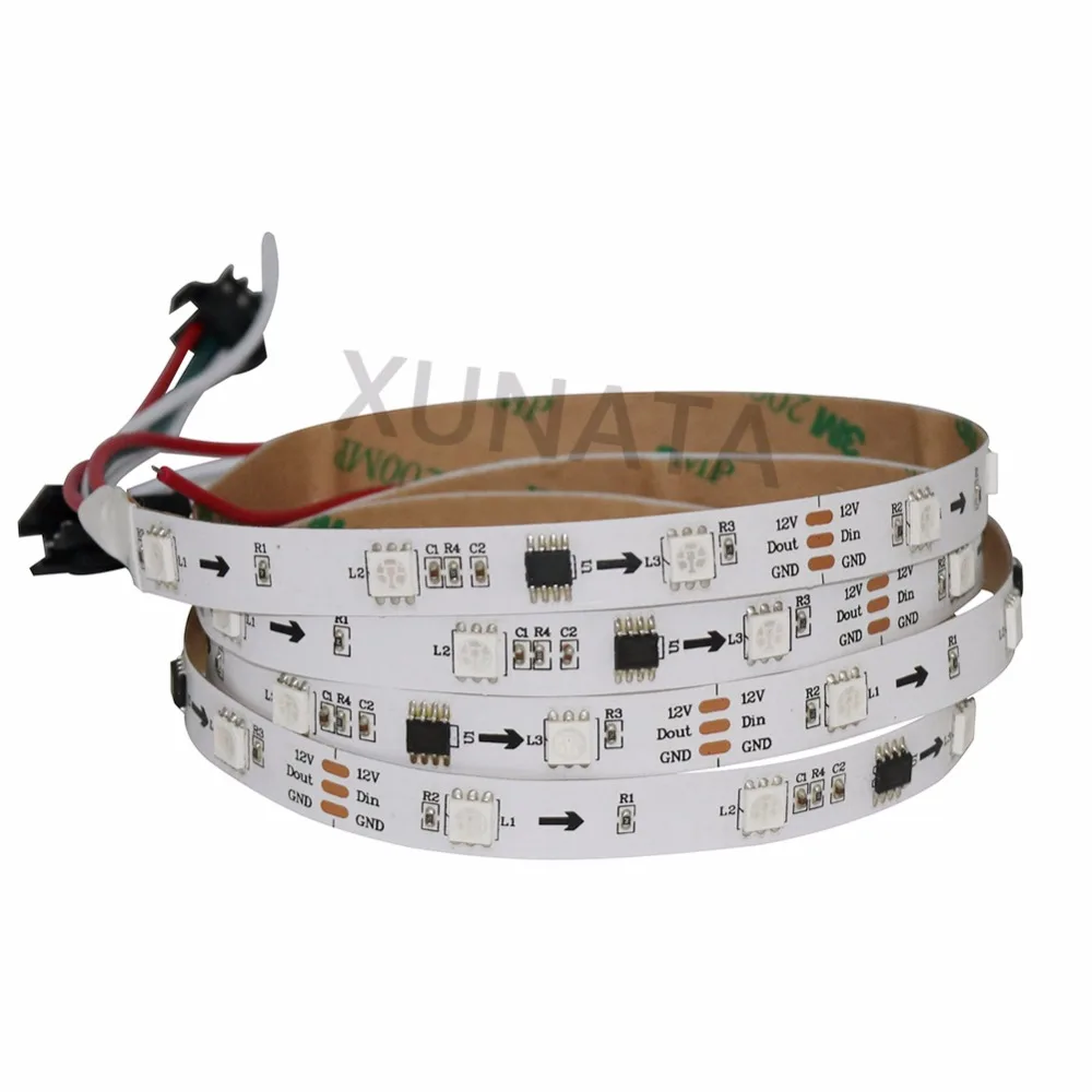 WS2811 DC 5V полноцветный 30 светодиодов/м 60 5050 SMD Светодиодная гибкая лента IP20 IP65 ТВ