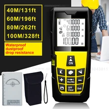 เลเซอร์Range Finders/ระดับเสียง/ระยะทาง/Pythagorasแบบพกพาเลเซอร์M Easurer 40เมตร(131ft) 60เมตร(196ft) 80เมตร(262ft) 100เมตร(328ft)