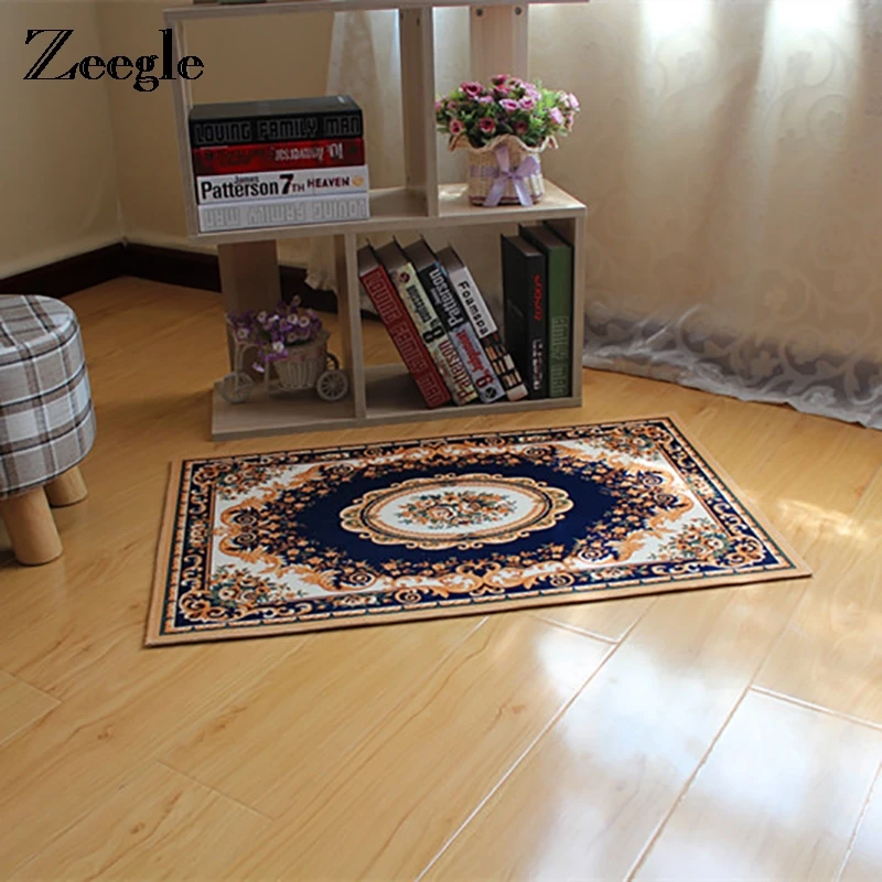 cheap Zeegle 40X60cm European Style Jacquard Door Mat Anti Slip Welcome Rug Home Decoration Carpet For Living Room Entrance Area Rug