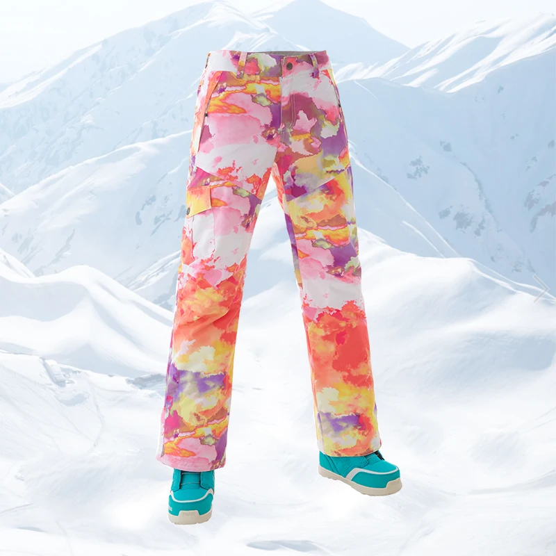 GS بارد الملونة بناطيل تزلج النساء wintersport على الجليد الثلوج السراويل الدافئة التزلج السراويل pantalones esqui pantalon تزلج فام