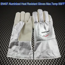 EN407 высокотемпературные огнестойкие алюминиевые сварочные перчатки для духовки термостойкие перчатки
