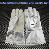 EN407 High Temperature flame resistant Aluminized Welding Gloves Oven gloves Heat resistant gloves