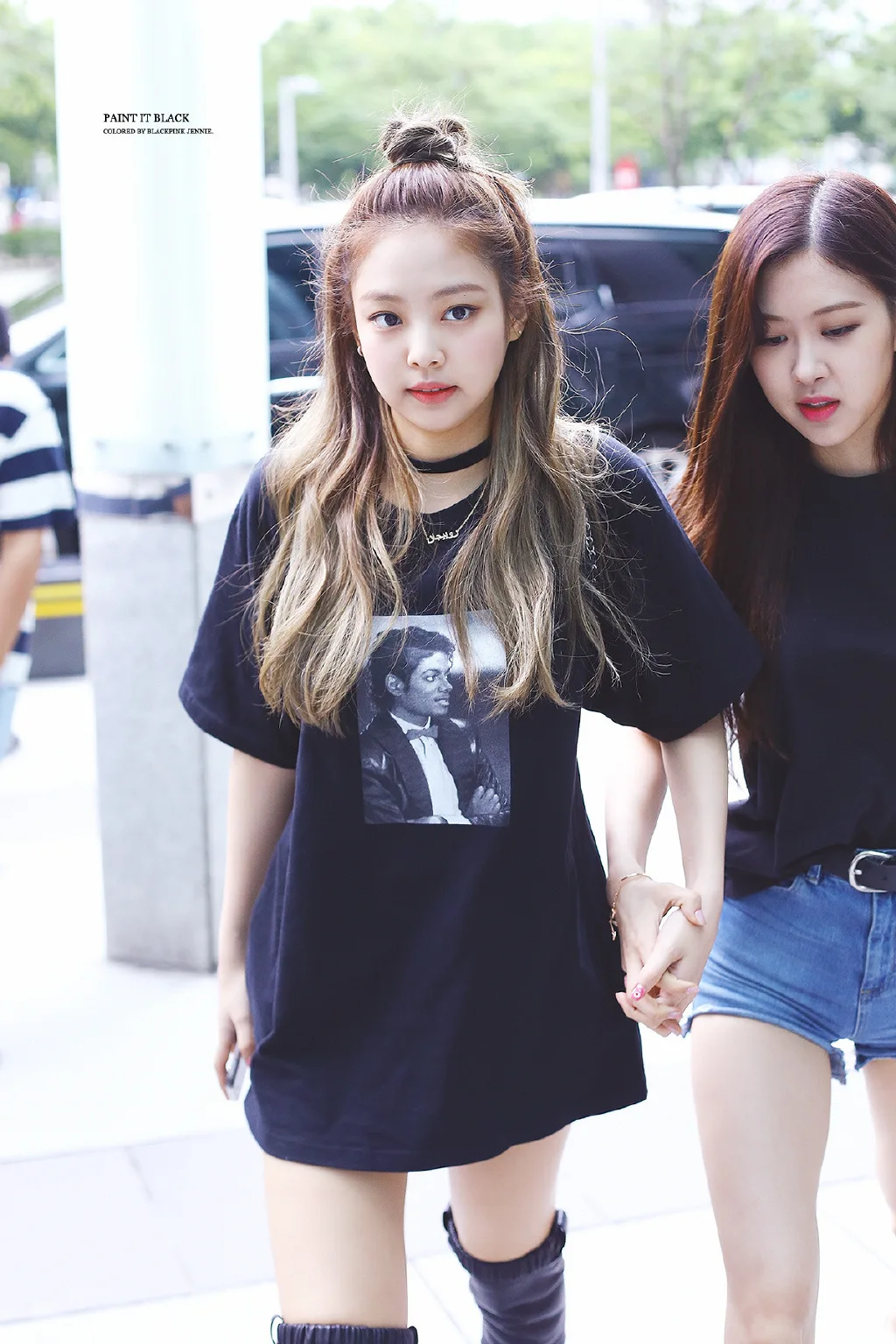 

kpop Bangtan Boys Zheng Hao tin blackpink Jin Zhi Ni Masi pure with loose short-sleeved men and women summer
