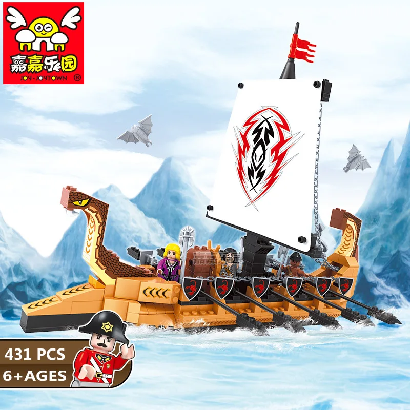 

DIY Building blocks Pirates ship model compatible LegoINGly friends ship models kit Bricks Education Toys for Children Gift