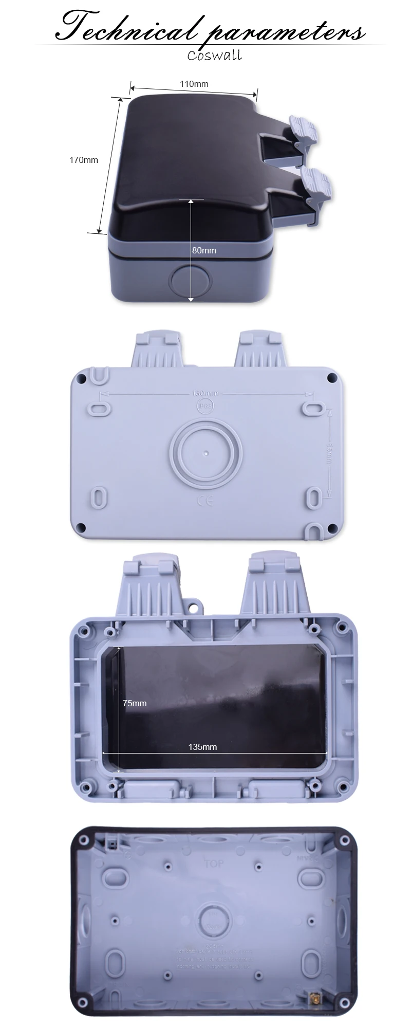 Coswall ip66 à prova de intempéries à