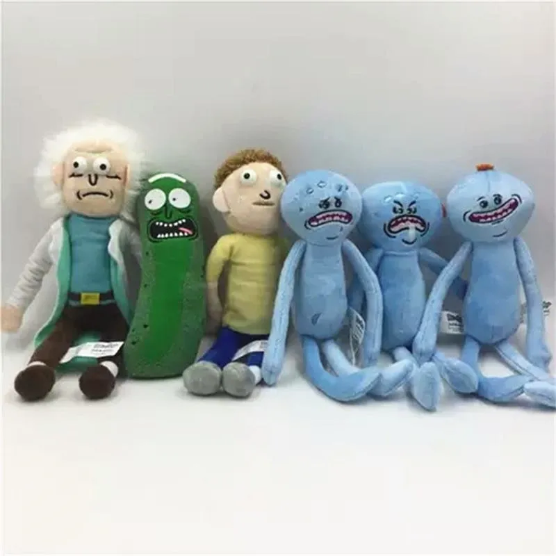 

25cm Rick and Morty Plush Toy Rick Sanchez Morty Smith Mr Meeseeks Jerry Summer Poopybutthole Happy Sad Scientist Stuffed Dolls