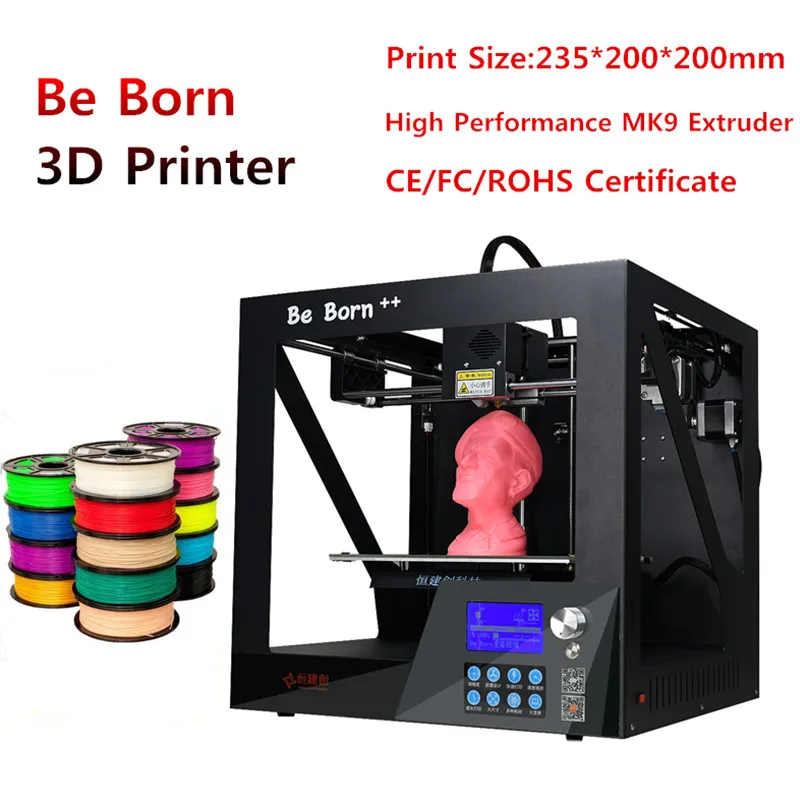 

2018 Newest High Precision Desktop Level Large Size 3D Printer High Performance MK9 Extruder Printer 3D Filament Free Shipping