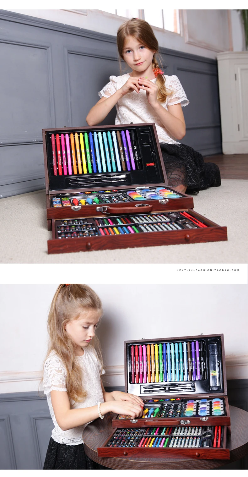 123 Pcs Art Seta Children'S Painting Brush Painting Set School Supplies Gift Box Tools Student Crayon Lead Art Stationery