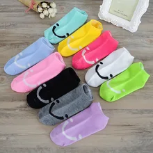 Spring Summer Women Fashion Socks Hosiery Candy Colors Socks Cute Smile Face Print Socks Girls Socks