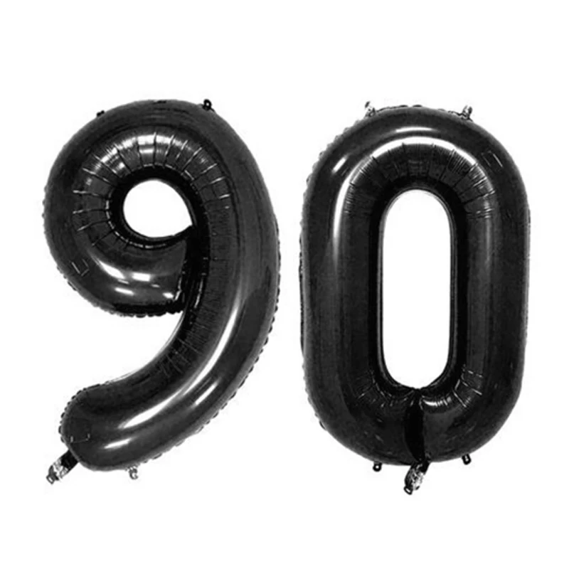 40 дюймов черный воздушный шар баннер 18 21 30 40 50 60 день рождения украшение для взрослых день рождения письмо номер фольги шар Дети globos - Цвет: 90