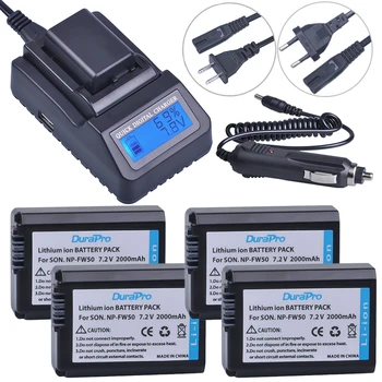 

4pc NP-FW50 NP FW50 FW50 Li-ion Battery+ LCD Quick Charger For Sony A6000 NEX-7 NEX-5N NEX-F3 NEX-3D NEX-3DW NEX-3K NEX-5C 7R II