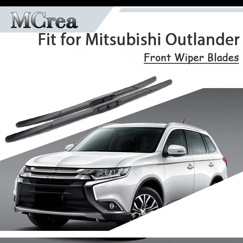 MCrea 2pcs Car Styling Rubber Front Windshield Cleaning Wiper Blade For Mitsubishi Outlander