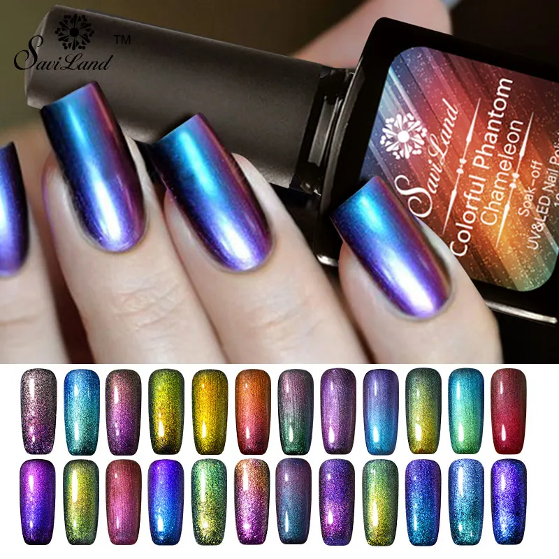 

Saviland 1pcs 3D Chameleon Varnish Nail Gel Polish UV Lamp for Manicure Changes Color GEL Lacquer Glaze