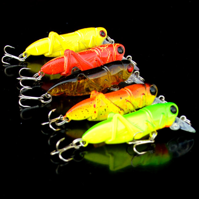 Fishing Lure Insect Hard Bait Simulation Locust Minnow Lures 4cm 5.5cm Artificial Float Grasshopper Catch Carp 1 Piece Sale