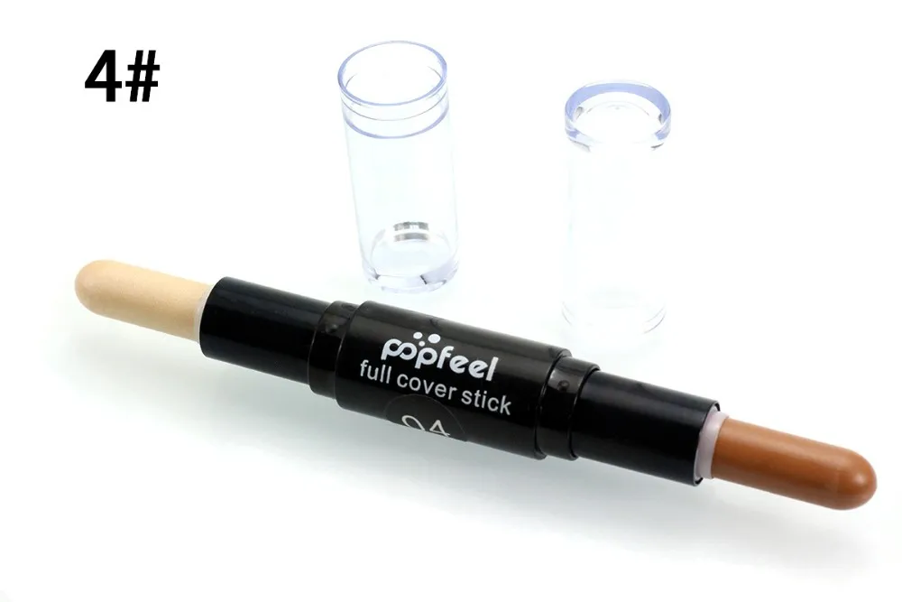 Popfeel основой бренда двухсторонняя 2 в 1 contour stick 3D лицо макияж корректор Стик стерео читая бронзатор ручка BD014