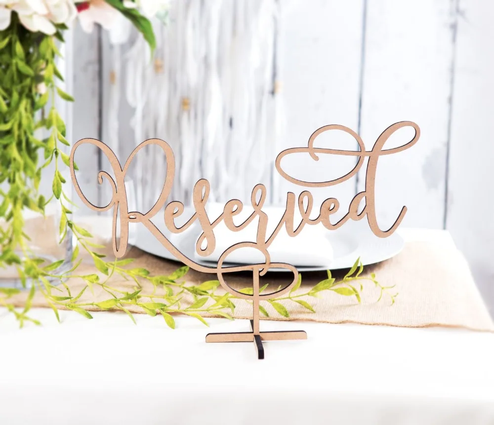 

Reserved Table Sign || clear wedding decorations bridal shower clear acrylic engraved table sign rustic boho minimalist