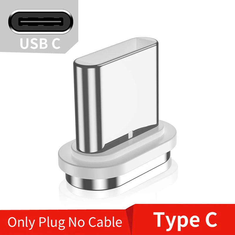 Магнитный кабель USLION Micro USB Type C для iPhone XS Max XR Samsung S10 3A кабель для быстрой зарядки Type-C Магнитный кабель для зарядки 1 м 2 м - Цвет: Only Plug Tyoe C