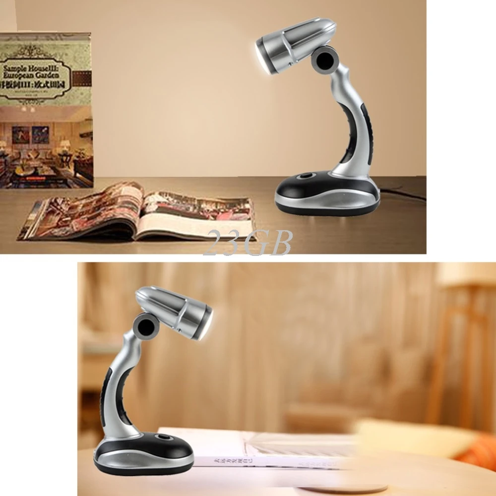 Portable Flexible 12 LED Desk Lamp Light Read Torch Battery Powered