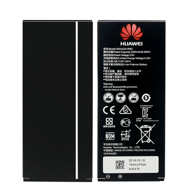 Huawei Сменный аккумулятор для телефона HB4342A1RBC для huawei Y5II Y5 II 2 Ascend 5+ Y6 SCL-TL00 LYO-L21 Honor 4A Honor 5A 2200 мАч