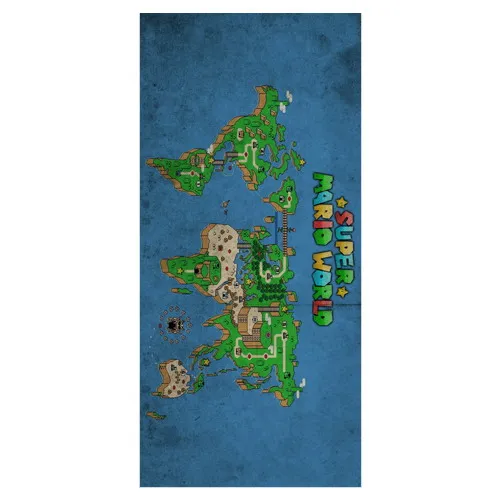 

Custom Classic Game Boy&Super Mario Map Background Printed Soft Bamboo Fiber Towels/Drying Bath Drying Washcloth_Size:35CMX70CM