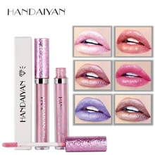HANDAIYAN Brand 6 Colors Shimmer Metallic color Liquid Lipstick Moisturizer Waterproof Makeup Lip Gloss Lips Tint Cosmetics