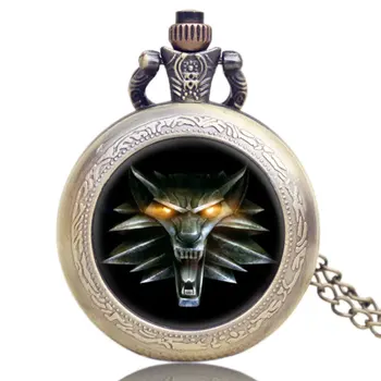 

House Stark of Game of Thrones House Theme Pendant Pocket Watch With Necklace Chain Best Gift For Fans of American Drama
