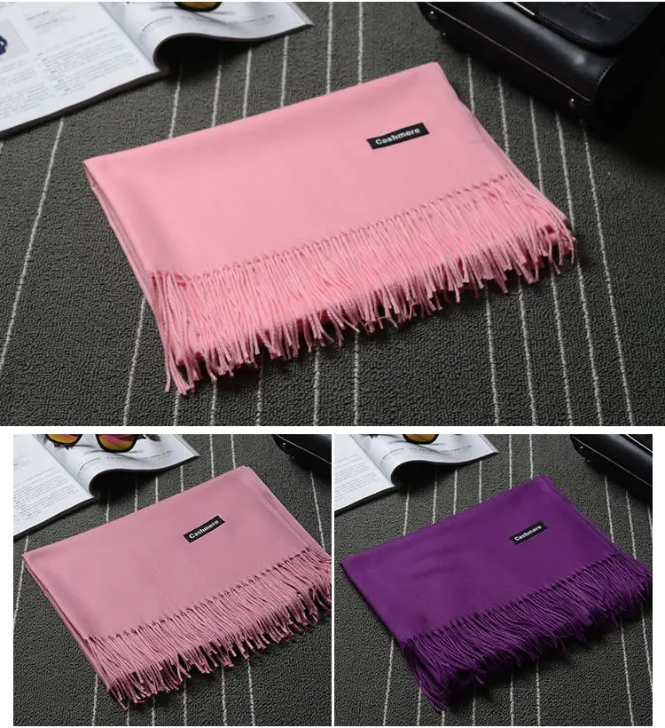 Wool Blend Tassels Warm Scarves -7