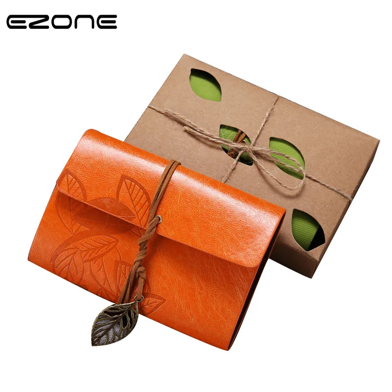 

EZONE Vintage Leaf Bandage Notebook Cute PU Leather Hand Book Planner Agenda Personal Memos Diary Portable Note book Stationery