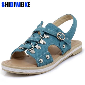 

Denim Gladiator Sandals Women Flat Sandals Ladies platform Sandals summer shoes woman 2020 sandals femmes n748