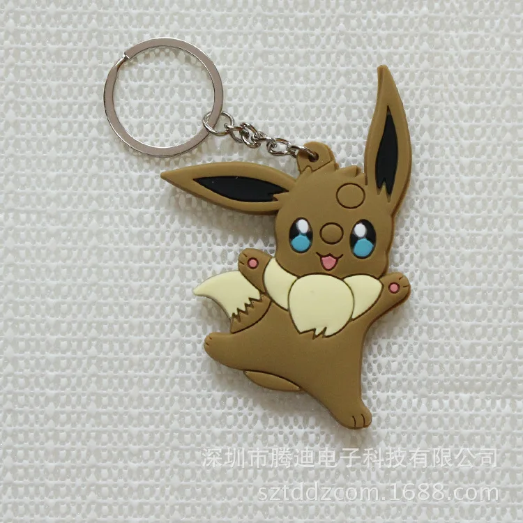 LLavero de PVC de dibujos animados de monstruo Digital Vaporeon Agnimon Jolteon Anime cosplay silicona para llave encanto joyería llavero de moda