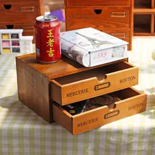 Деревянный ящик для хранения, домашняя коробка для хранения косметики, 2 ящика, органайзер для хранения, офисный чехол для хранения, чехол для канцелярских принадлежностей