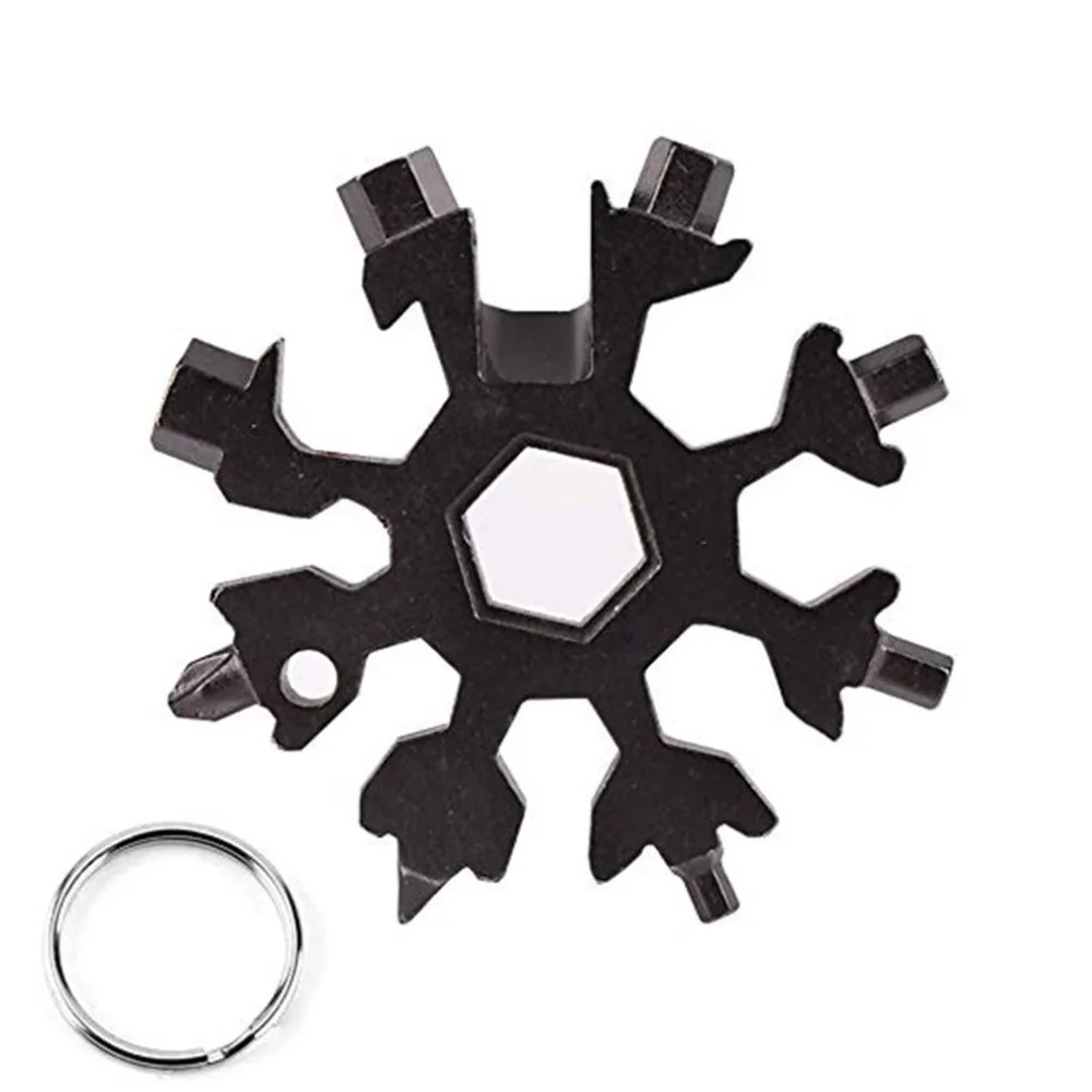 

1pc Amenitee 18-in-1 stainless steel snowflakes wrench multi-tool