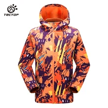 TECTOP детская зимняя флисовая камуфляж Открытый Пеший Туризм куртка ветрозащитный печать Soft Shell детская Пеший Туризм куртки для мальчиков